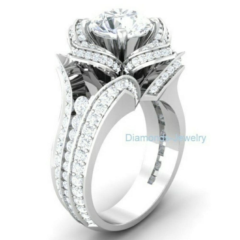 Diamond Rose ' 925 statement ring